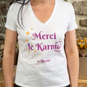 T-shirt mantra « Merci le Karma »