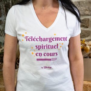 T-shirt mantra « Téléchargement spirituel en cours »