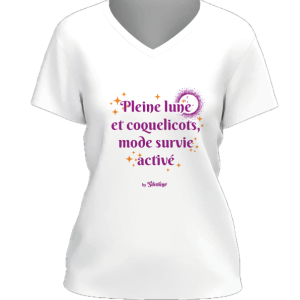 T-shirt ésotérique  « Pleine lune et coquelicots, mode survie activé »